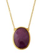 24k One-of-a-kind Ruby Pendant Necklace,