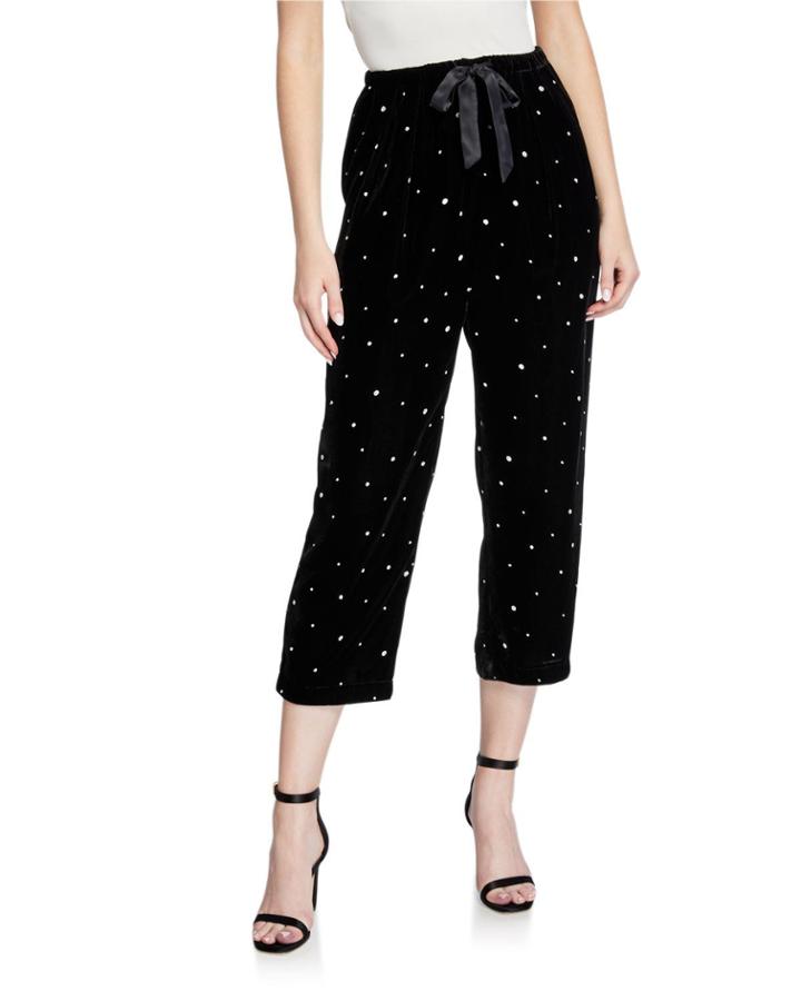 Glitter Velvet Drawstring Pants