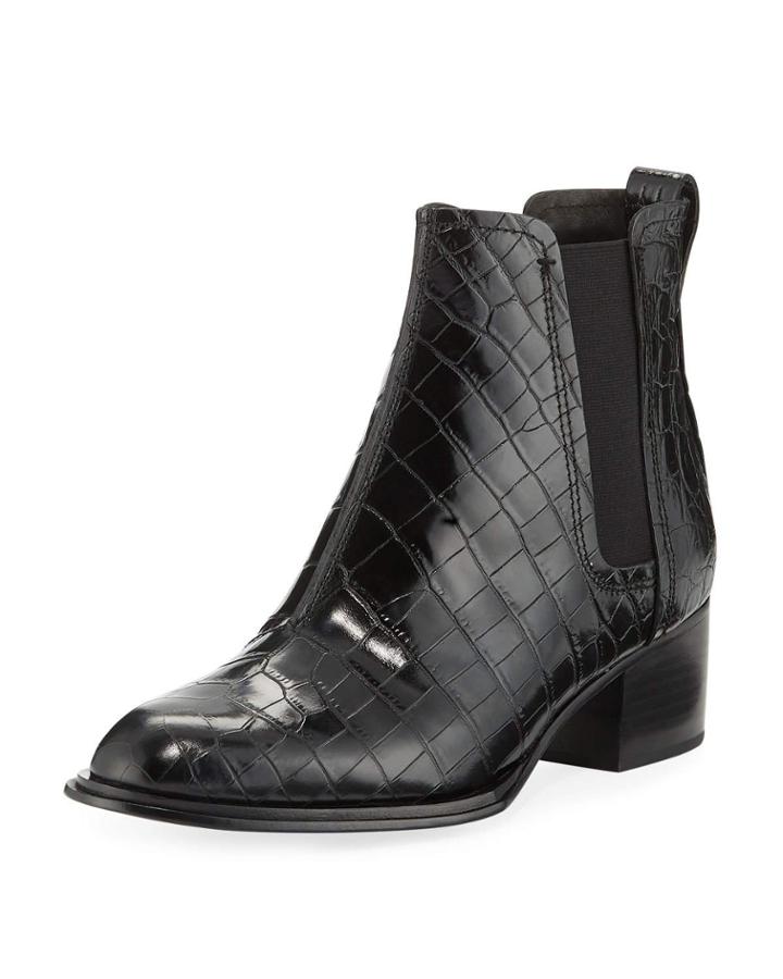 Walker Ii Crocodile-embossed Chelsea Boot