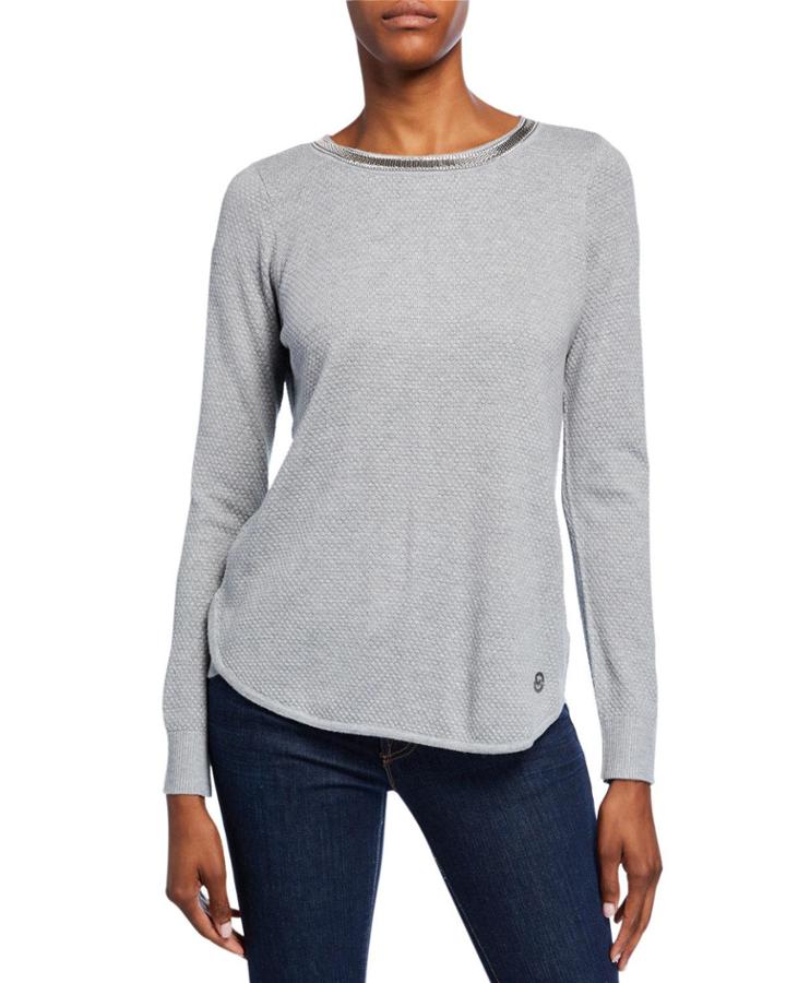 Boxchain-neck Long-sleeve