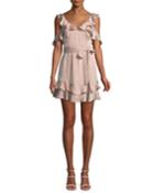 Tatiana V-neck Ruffles Tie-belt