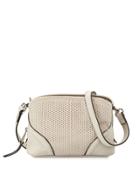 Brett Perforated Faux-leather Crossbody Bag, African
