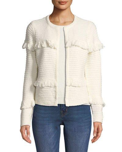 Frayed-knit