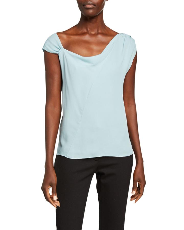 Asymmetric Classic Silk Georgette Top