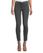 Natalie Whiskered Cropped Skinny Jeans, Gray