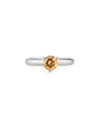 Platinum 3-prong Cognac Diamond Ring,