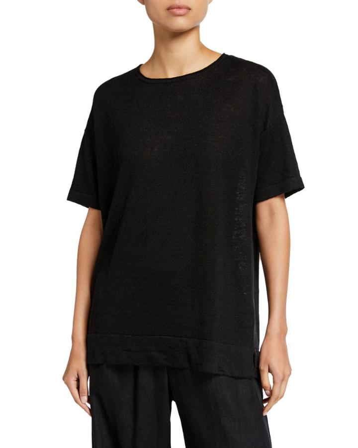Linen Half-sleeve Pullover
