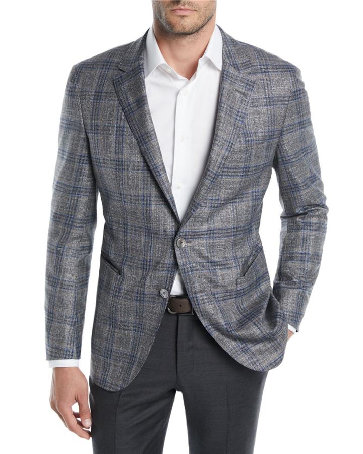 Men's Two-tone Plaid Jacket