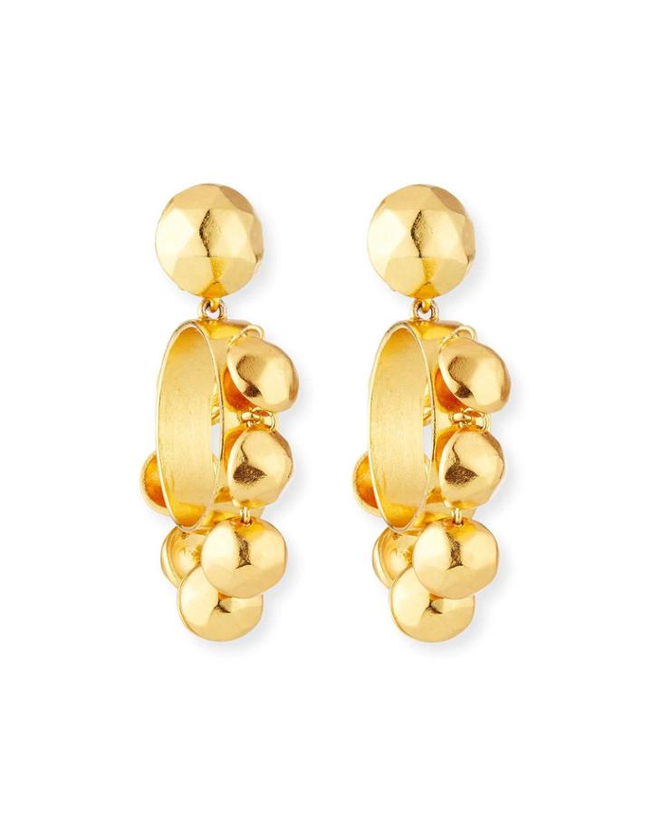 Bold Beaded Hoop Clip-on Earrings