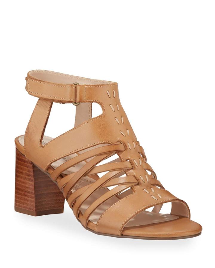 Pense Burnished Leather Strappy Cage