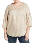 Linen Tab-sleeve Shirt,