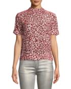 Gia Animal-print Velvet Burnout Tee