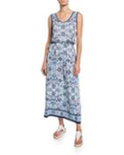 Printed Scoop-neck Sleeveless