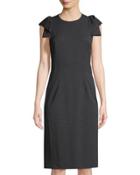 Origami-sleeve Pin-dot Dress