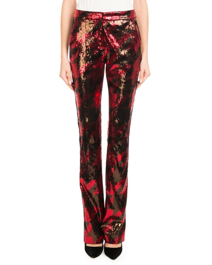 Flared-leg Paillette Pants