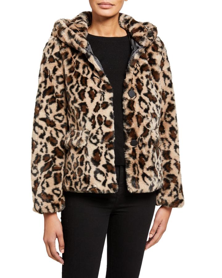 Savannah Leopard-print Faux-fur Jacket