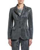Single-breasted Two-button Metallic Jacket
