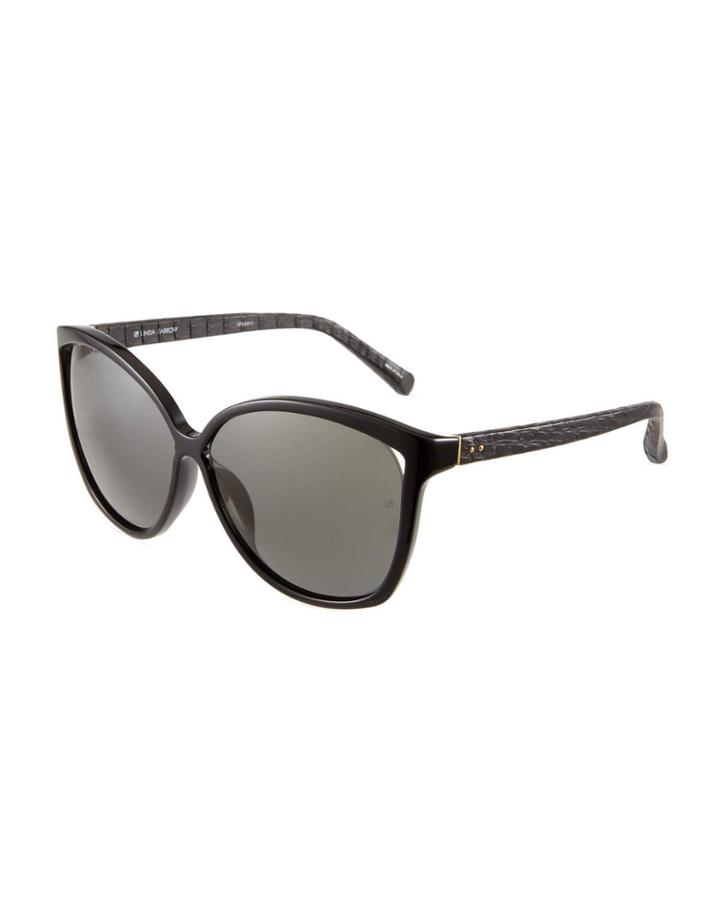 Oversized Snakeskin/acetate Cat-eye