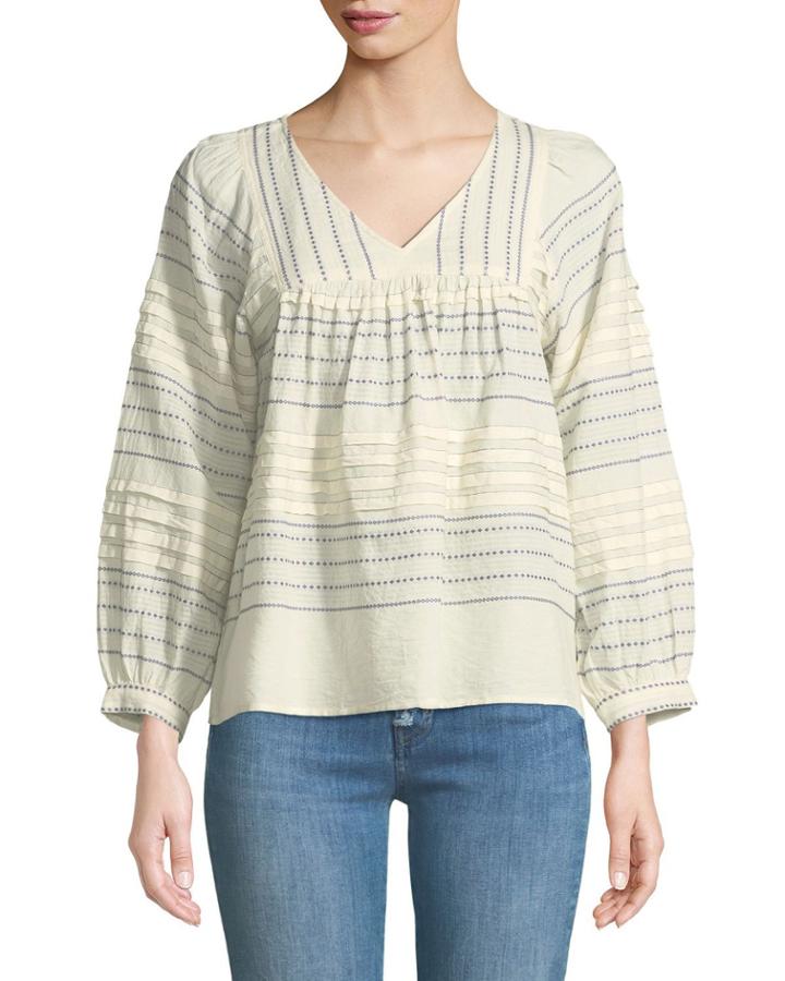 Piper Embroidered Peasant Top
