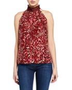 Allymay Printed High-neck Top