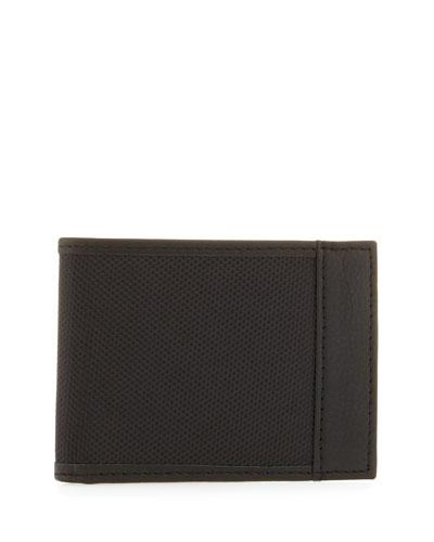 Nylon/leather Bi-fold Wallet, Black