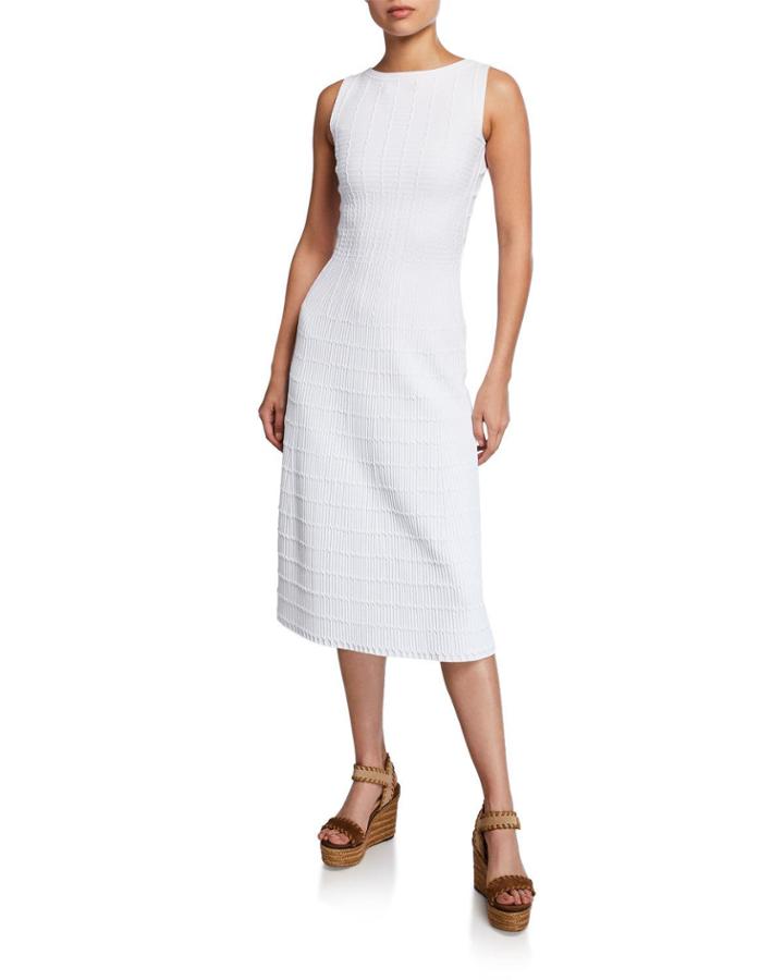 Sleeveless Round-neck Keyhole Back Cocktail Dress