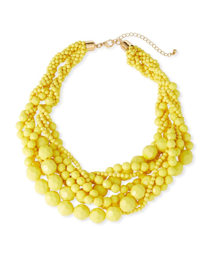 Braided Multi-strand Necklace, Yellow