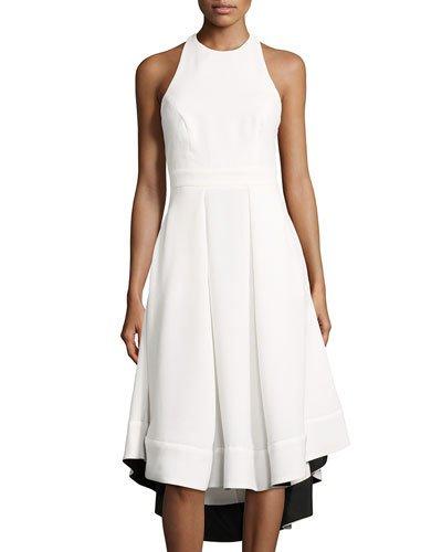 Fire Heart Contrast-trim Dress, Ivory