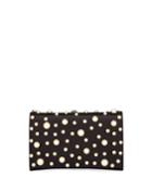 Satin Pearly Flap Clutch Bag