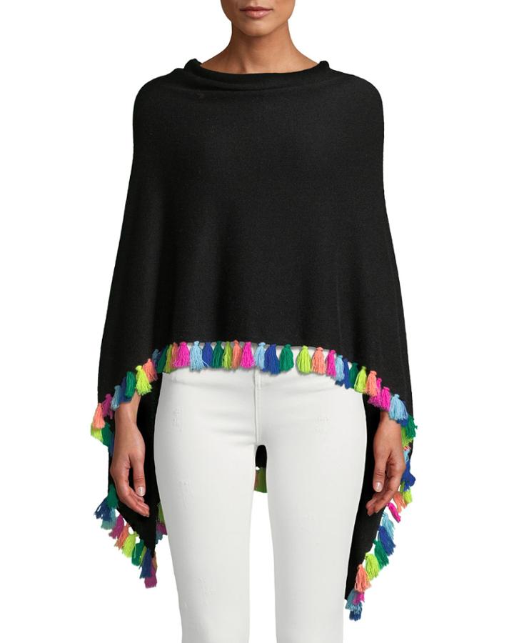 Cashmere Rainbow Tassel Ruana