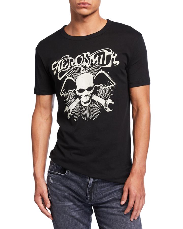 Men's Aerosmith Skull Wing Graphic Cotton T-shirt