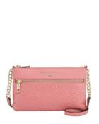 Bouquet Rose-stamped Leather Crossbody Bag