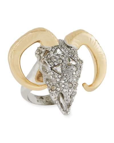 Crystal Encrusted Ram Ring