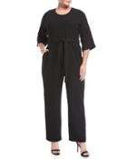 Dolman-sleeve Belted Jumper,
