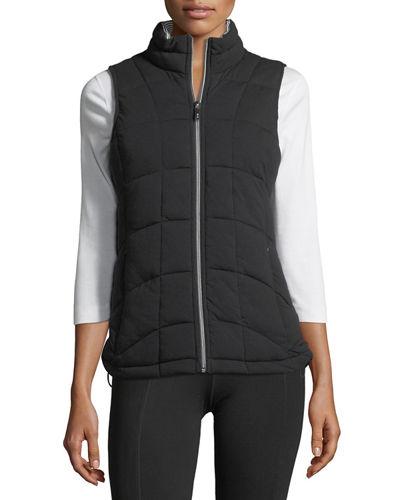 Front-zip Knit Vest W/