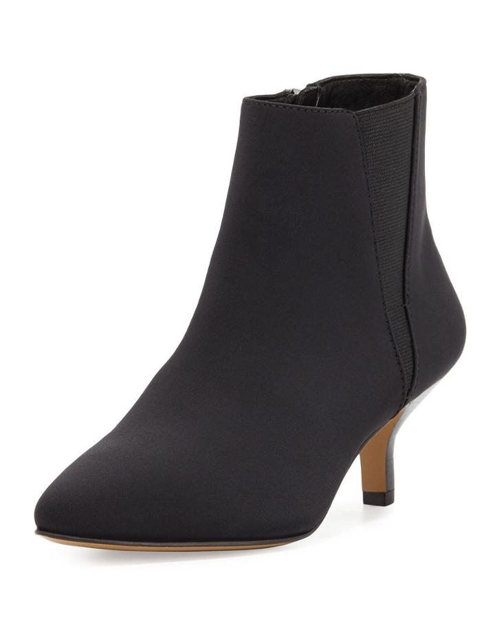Geeo Crepe Pointed-toe Bootie, Black