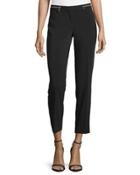 Woven Zip-waist Pants, Black