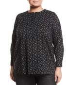 Mini Bouquet Printed Long-sleeve Blouse,
