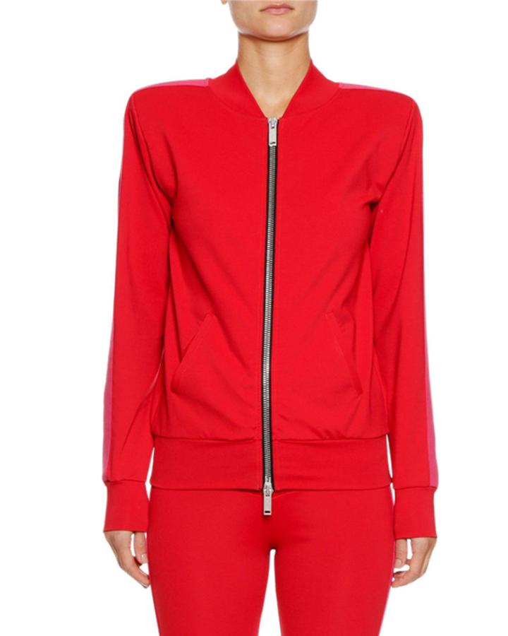 Boxy Zip-front Side-stripe Track Jacket