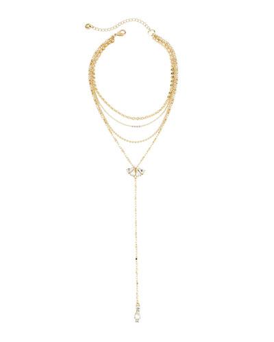 Delicate Y-drop Choker Necklace, Gold