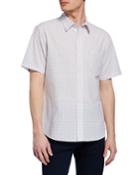 Men's Micro-print Button-down Short-sleeve