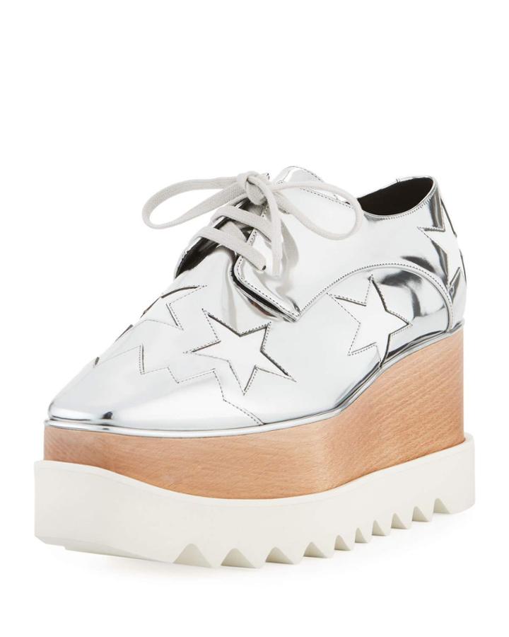 Elyse Star Metallic Platform Oxfords