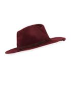 Giovanna Snakeskin-band Fedora Hat, Wine