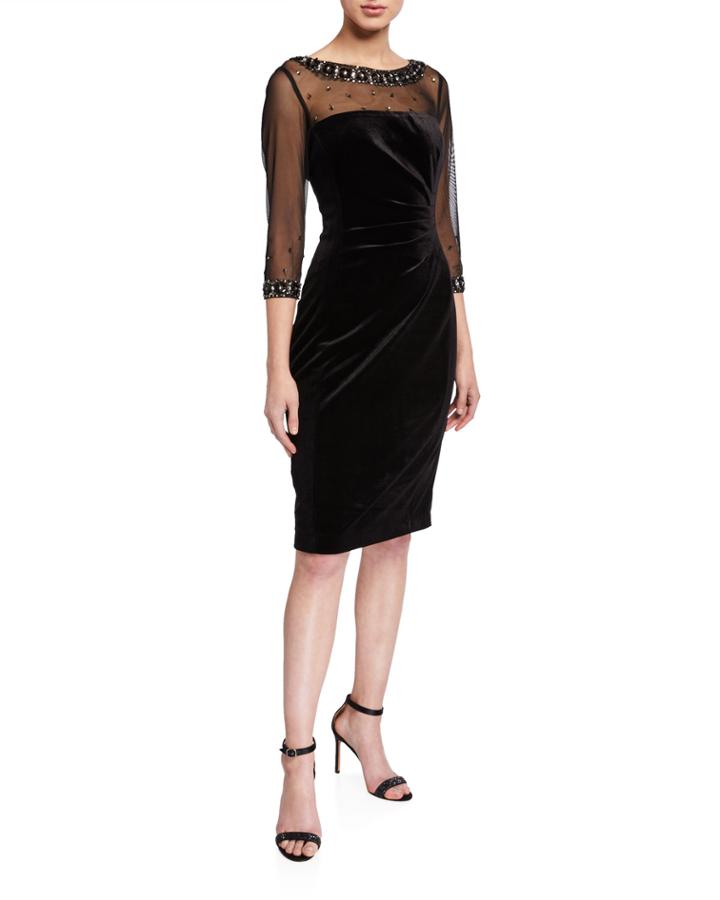 Stretch Velvet Cocktail Dress