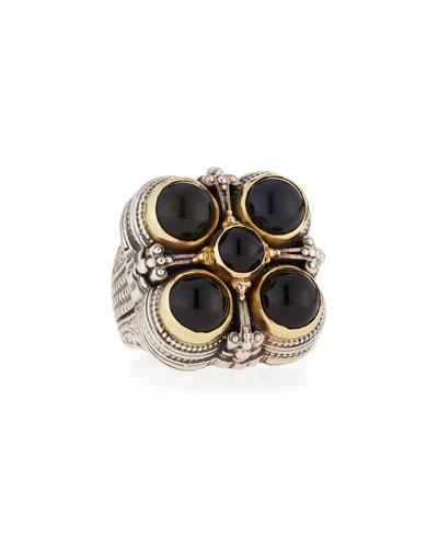 Square Five-stone Onyx Ring