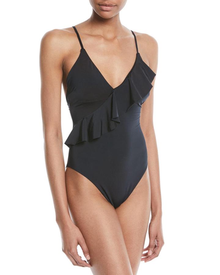 High-leg Ruffle Maillot One-piece