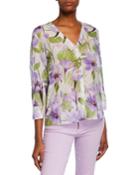 Colby Floral-print Button-down 3/4-sleeve