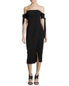 Charged Up Off-the-shoulder Dress, Black