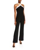 Colorblock Halter Neck Jumpsuit