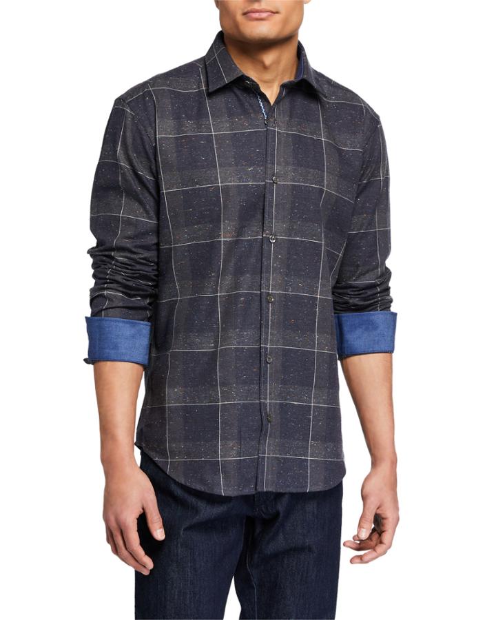 Men's Shaped-fit Plaid
